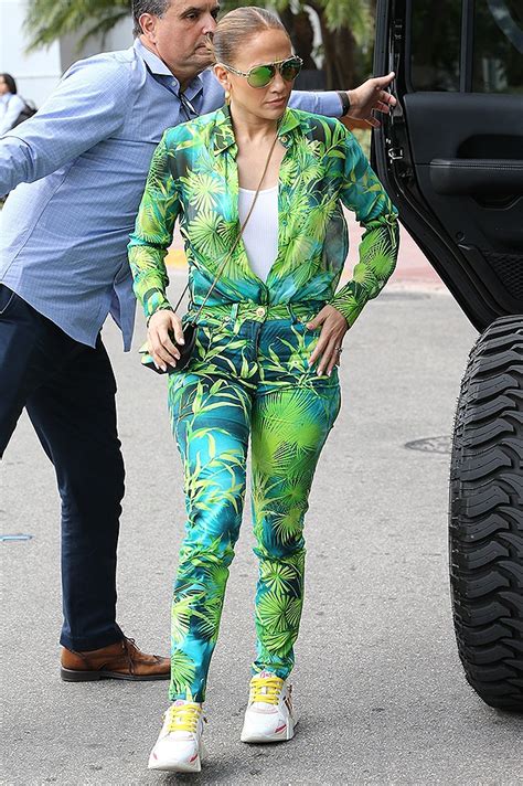 jennifer lopez green jungle versace.